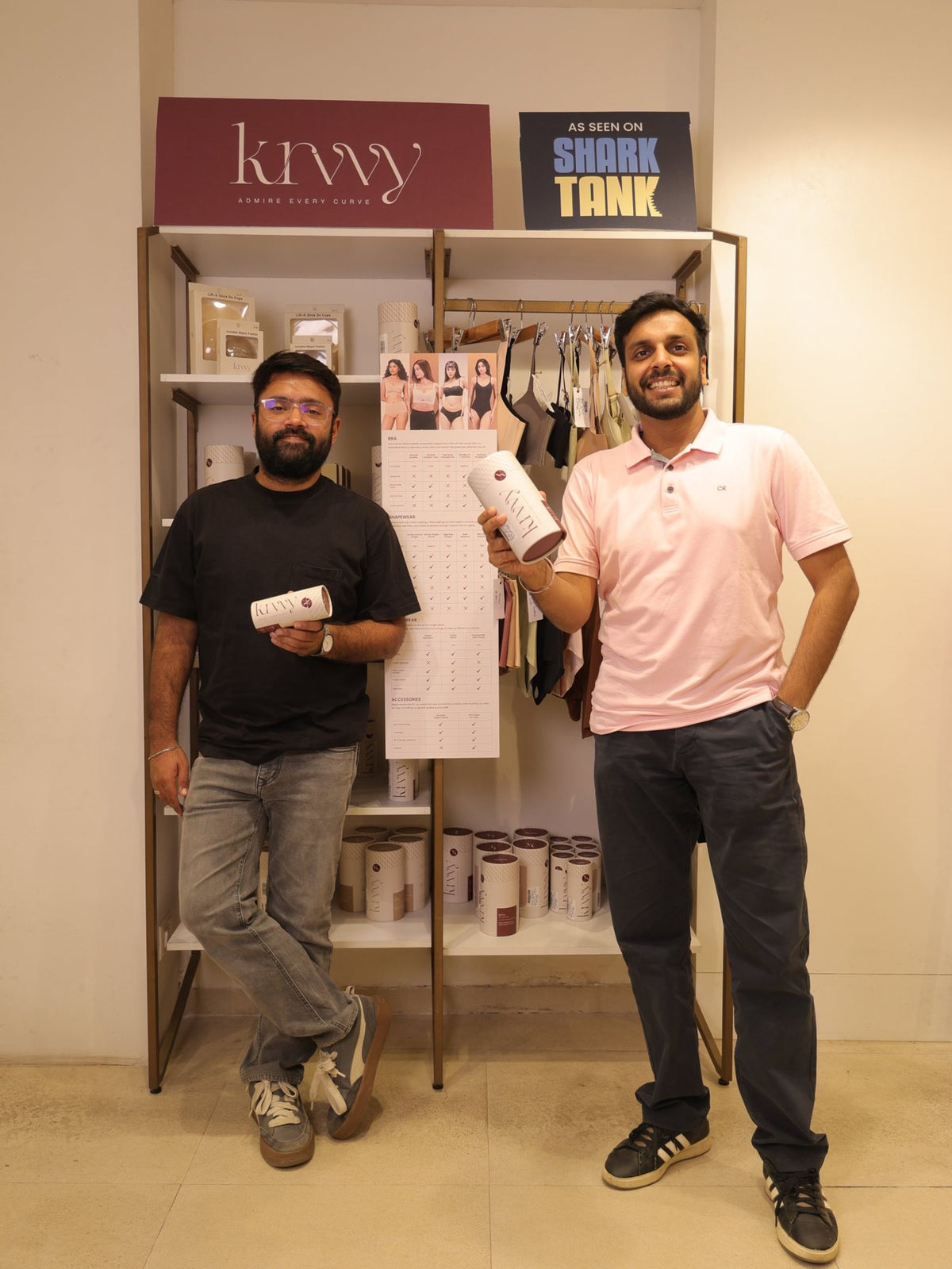 Krvvy founders at the Krvvy section inside a Shree store